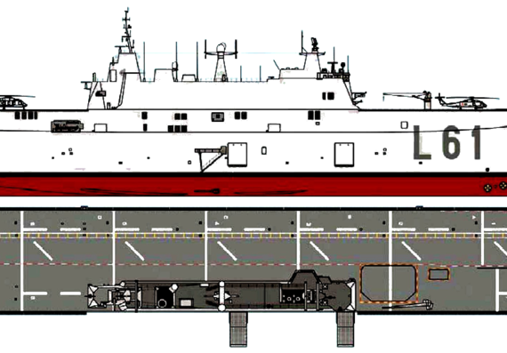 Авианосец SNS Juan Carlos I L61 [Light Carrier] - чертежи, габариты, рисунки